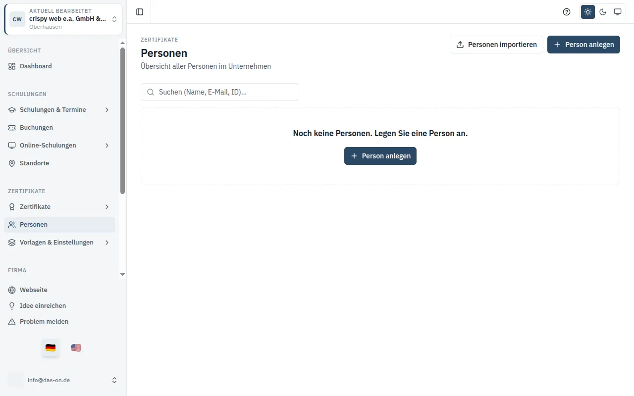 Screenshot for the guide: Manage and import persons